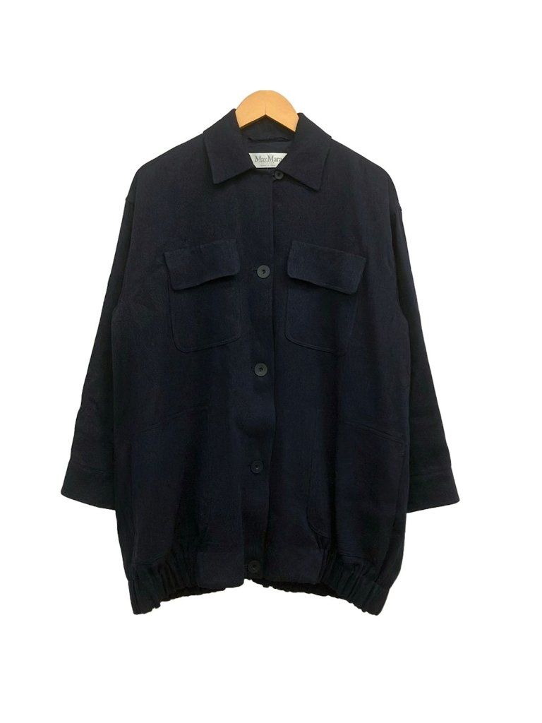 Max Mara Coat 36 S Navy Long Sleeve Spring Autumn